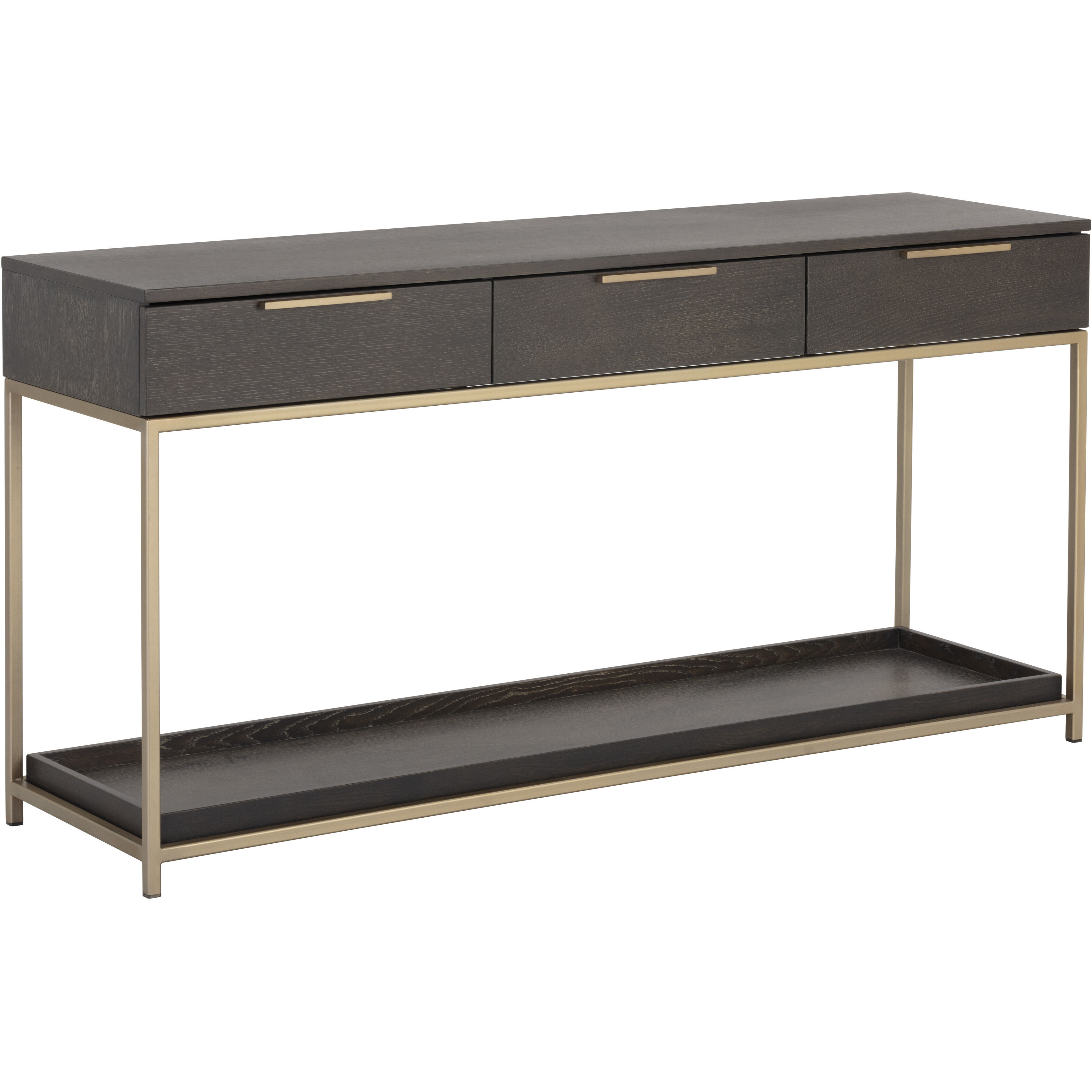 Rebel 63 X 17.75 inch Gold / Charcoal Grey Console Table with Drawers